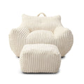 Giant Bean Bag Chair with Armrests & Footstool