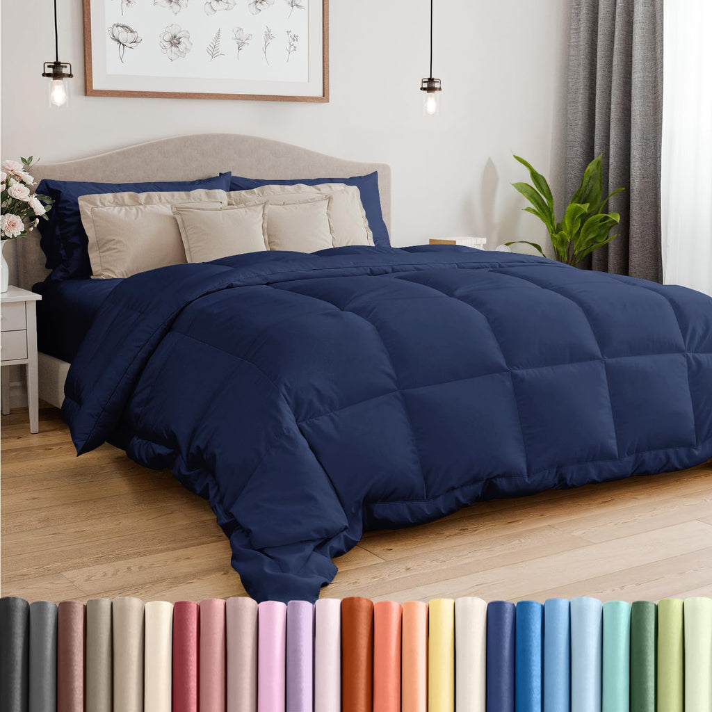 Navy Blue Down Alternative Comforter – Lightweight & Cozy | Twin