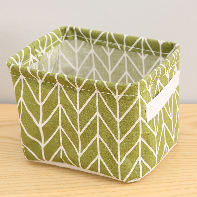 Woven Cotton & Linen Desktop Storage Basket