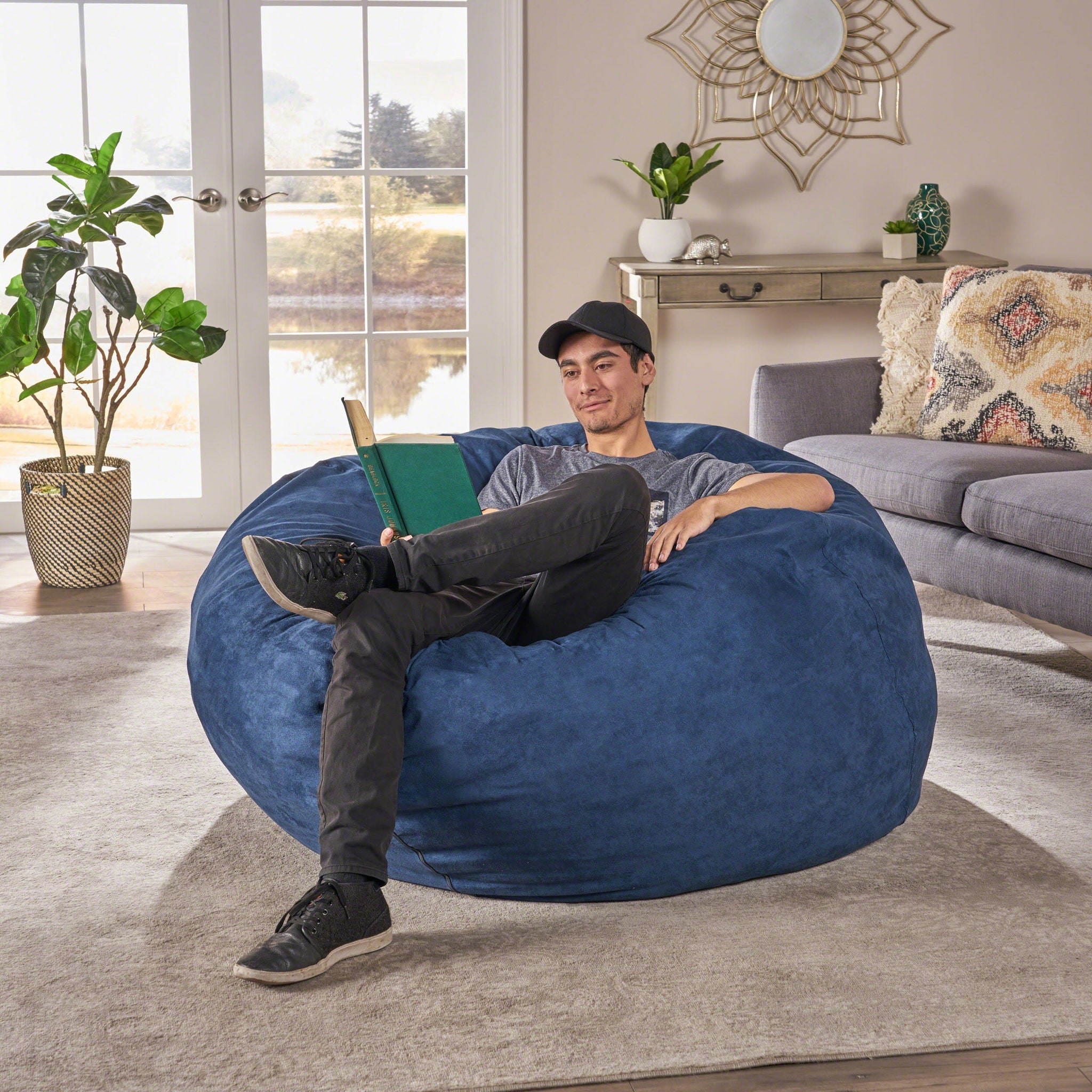 Giant Bean Bag Chair – Oversized Dorm Room Seating for College Students