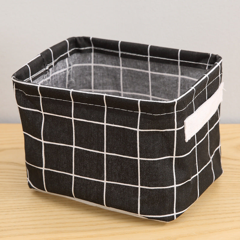 Woven Cotton & Linen Desktop Storage Basket