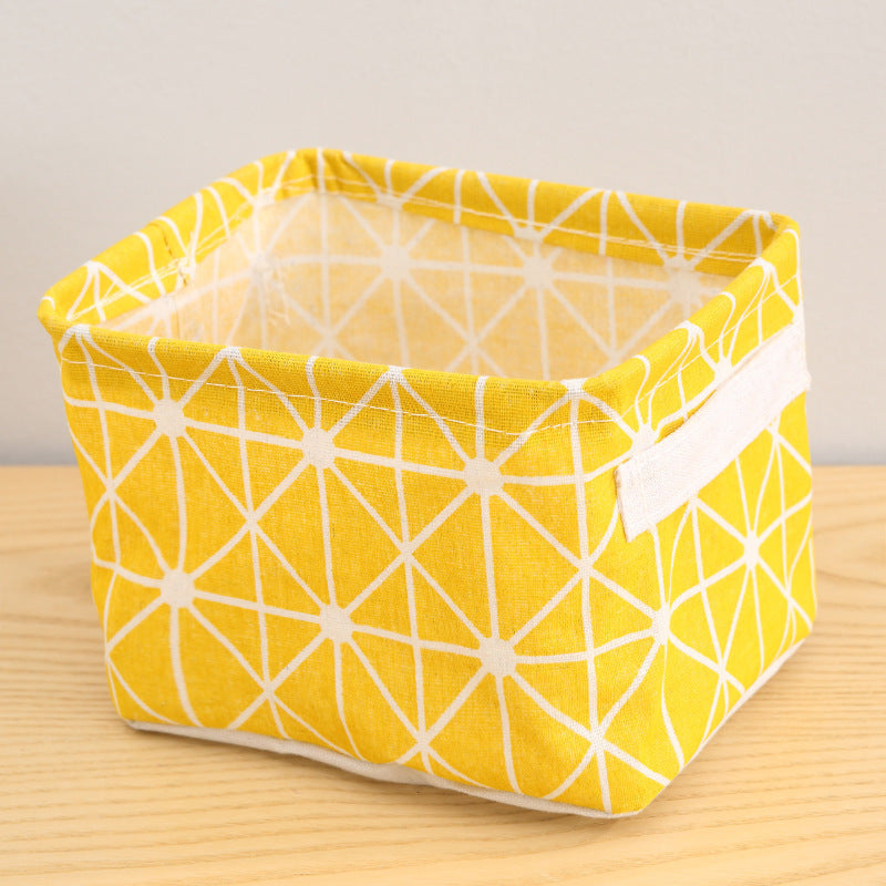Woven Cotton & Linen Desktop Storage Basket