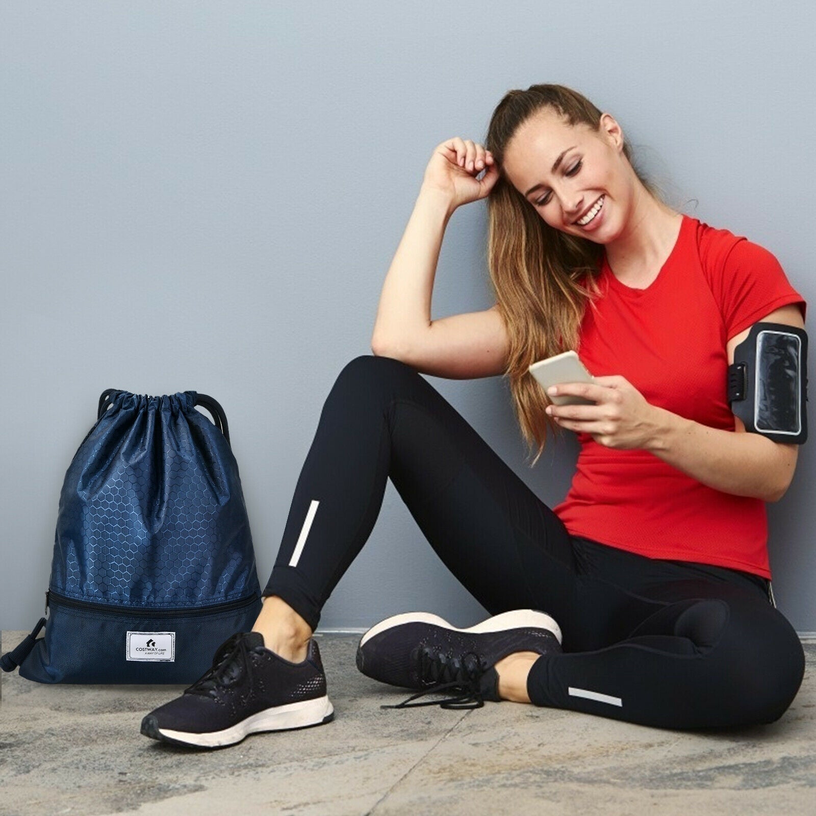 Foldable Drawstring Backpack – Lightweight College Bag for Campus & Gym