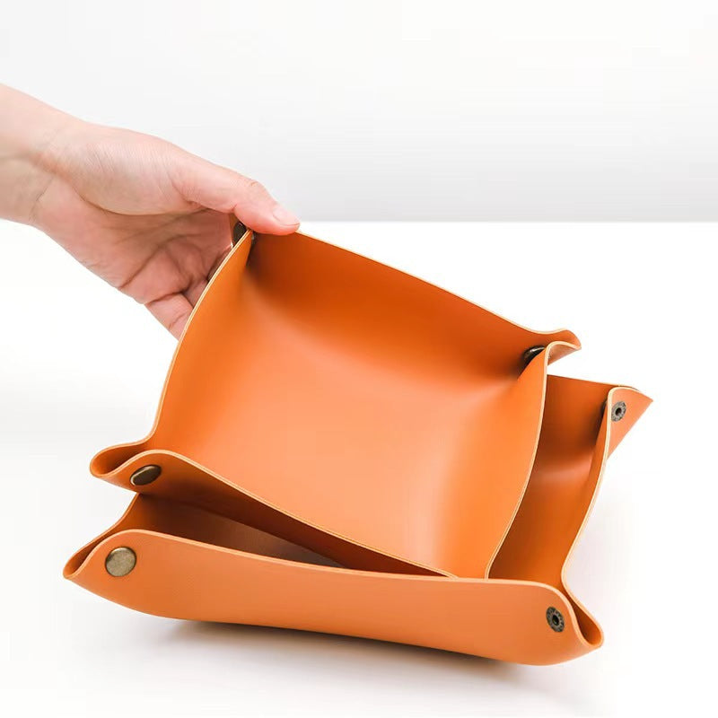 Glow Up Your Desk — PU Leather Storage Box for Dorm & Study Life