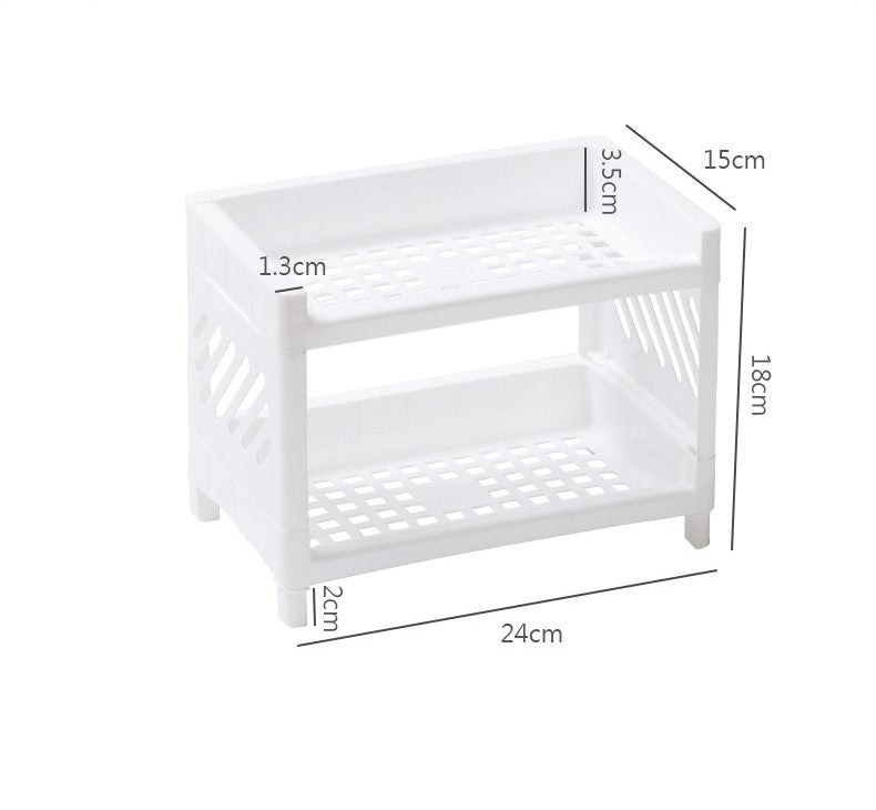 The Desk Glow-Up You Need — Double-Layer Dorm Organizer in White, Grey & Pink