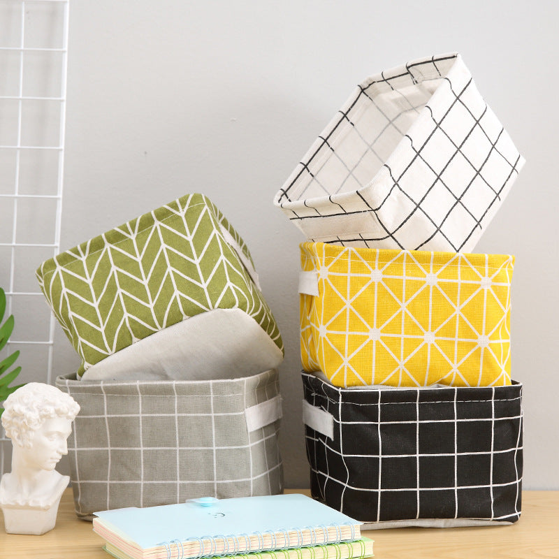 Woven Cotton & Linen Desktop Storage Basket