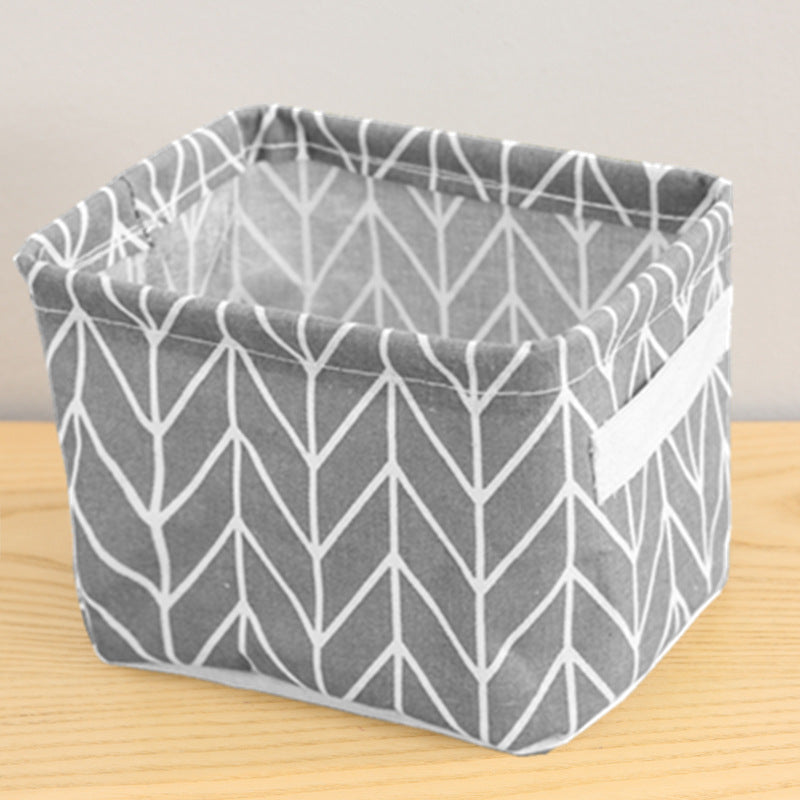 Woven Cotton & Linen Desktop Storage Basket