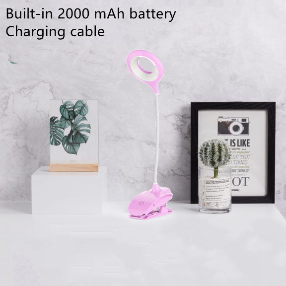 USB Rechargeable LED Clip Desk Lamp for Study & Bedroom