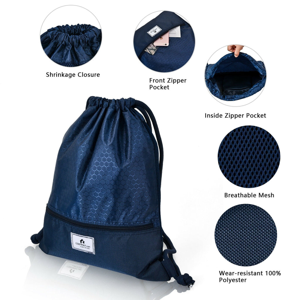 Foldable Drawstring Backpack – Lightweight College Bag for Campus & Gym