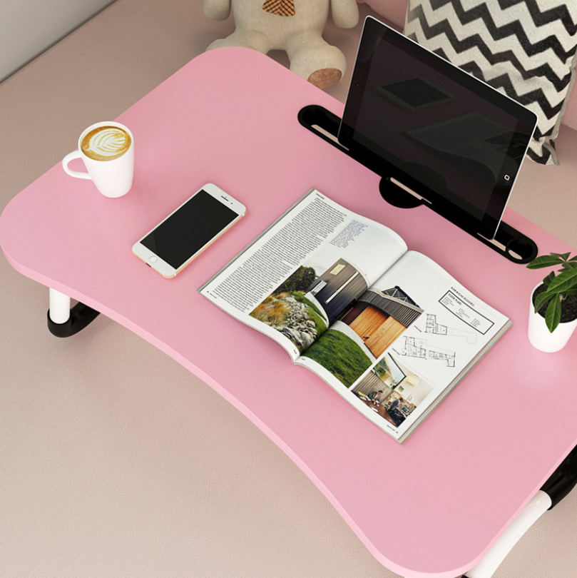 Foldable Laptop Desk with Cup Holder & Card Slot