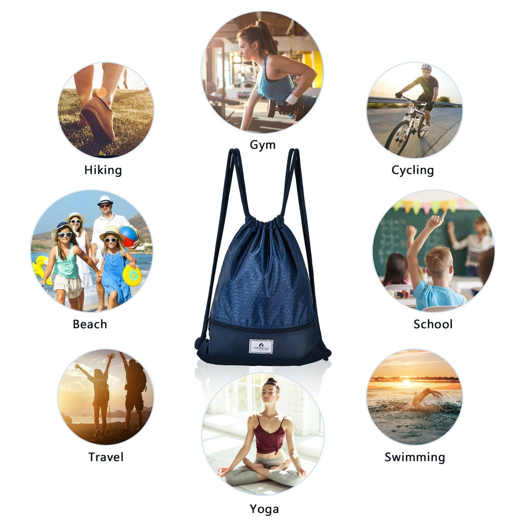 Foldable Drawstring Backpack – Lightweight College Bag for Campus & Gym