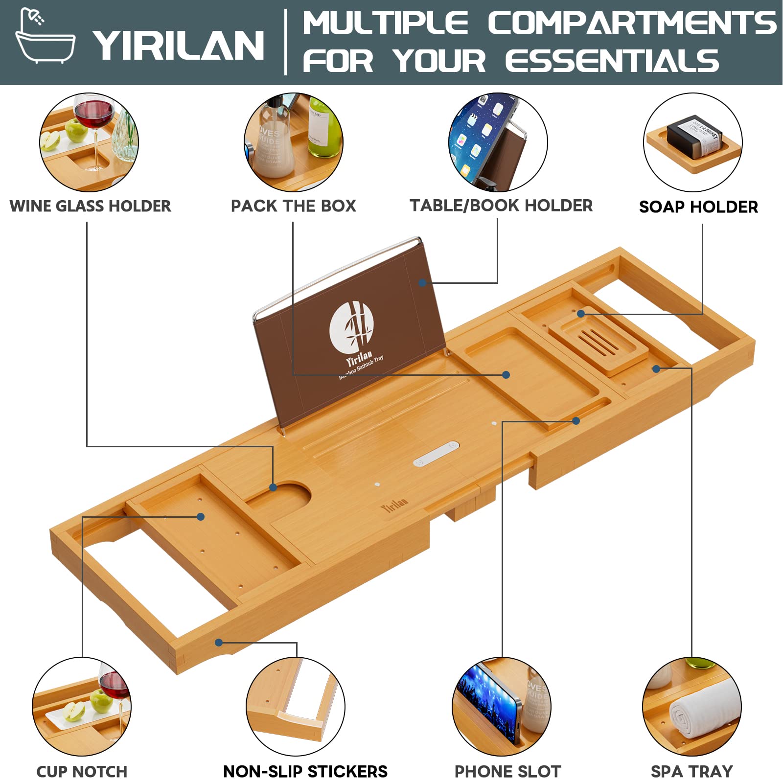 Expandable Bathtub Tray Caddy — The Ultimate Unwind After a Long Day of Classes