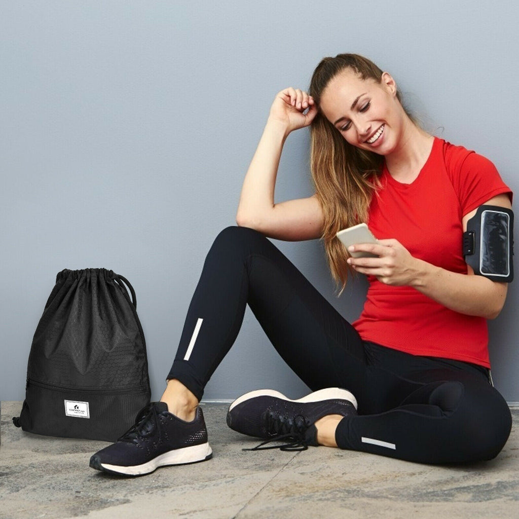Foldable Drawstring Backpack – Lightweight College Bag for Campus & Gym