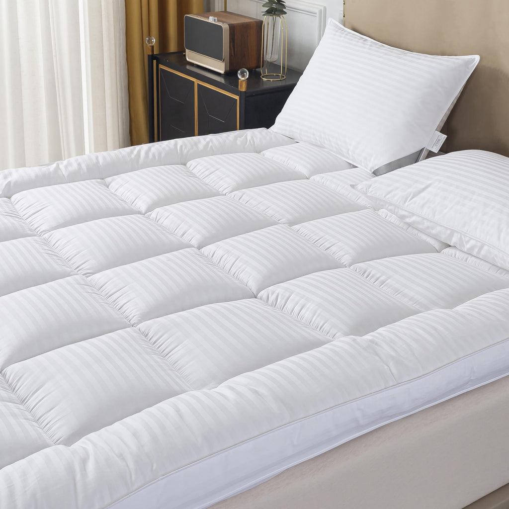 Breathable Mattress Topper – Twin XL, Extra Thick Quilted Pillow Top with Down Alternative Fill