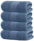Soft Bath Towels for Dorm 4 Pack Luxury Plush Cotton 28x55 Inches