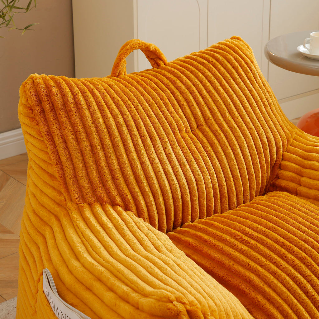 Giant Bean Bag Chair with Armrests & Footstool