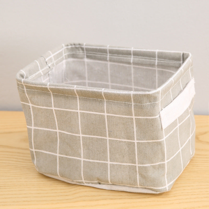 Woven Cotton & Linen Desktop Storage Basket