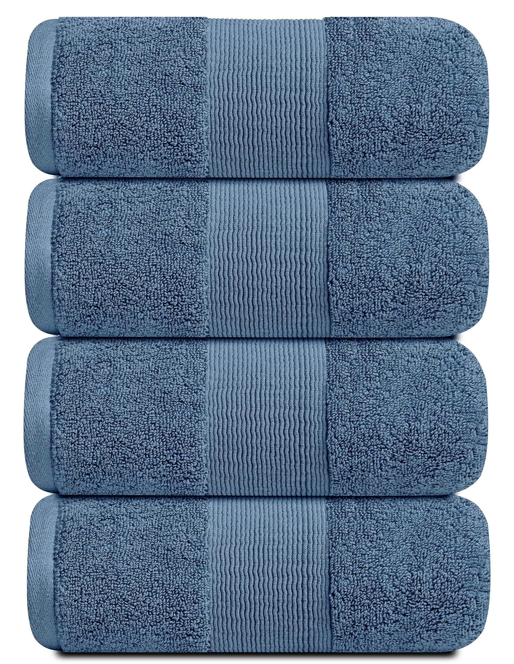 Soft Bath Towels for Dorm 4 Pack Luxury Plush Cotton 28x55 Inches