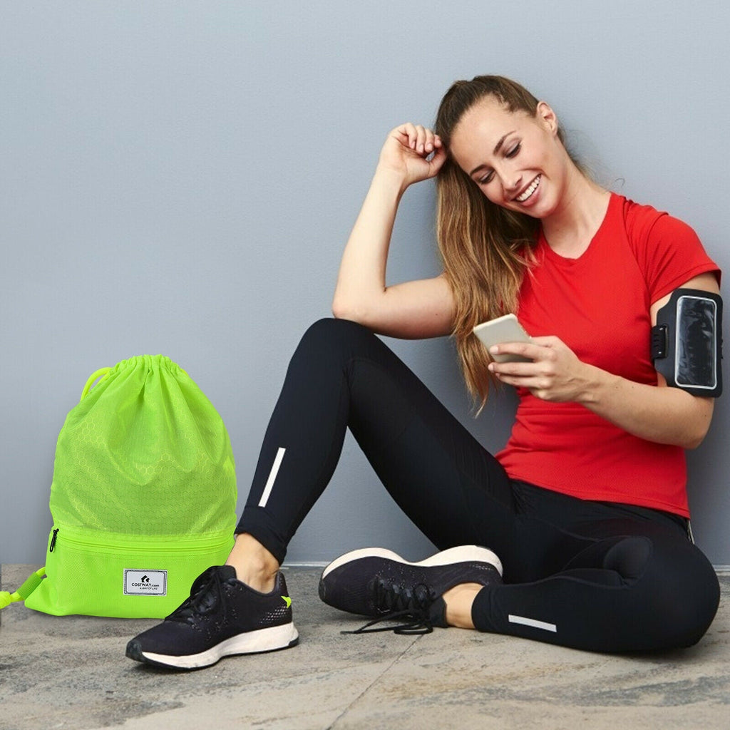 Foldable Drawstring Backpack – Lightweight College Bag for Campus & Gym