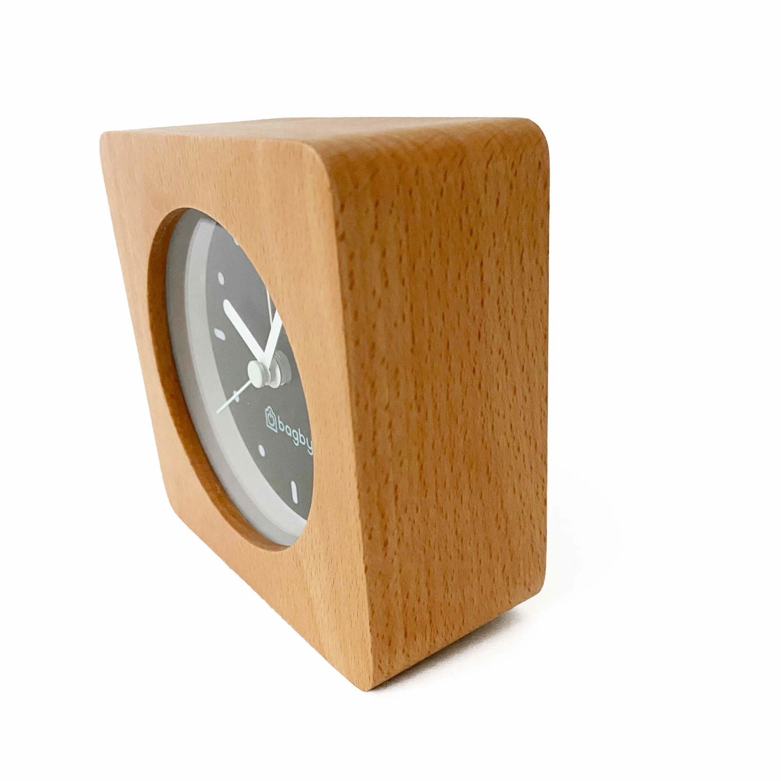 Silent Analog Alarm Clock – Minimalist Wood Design