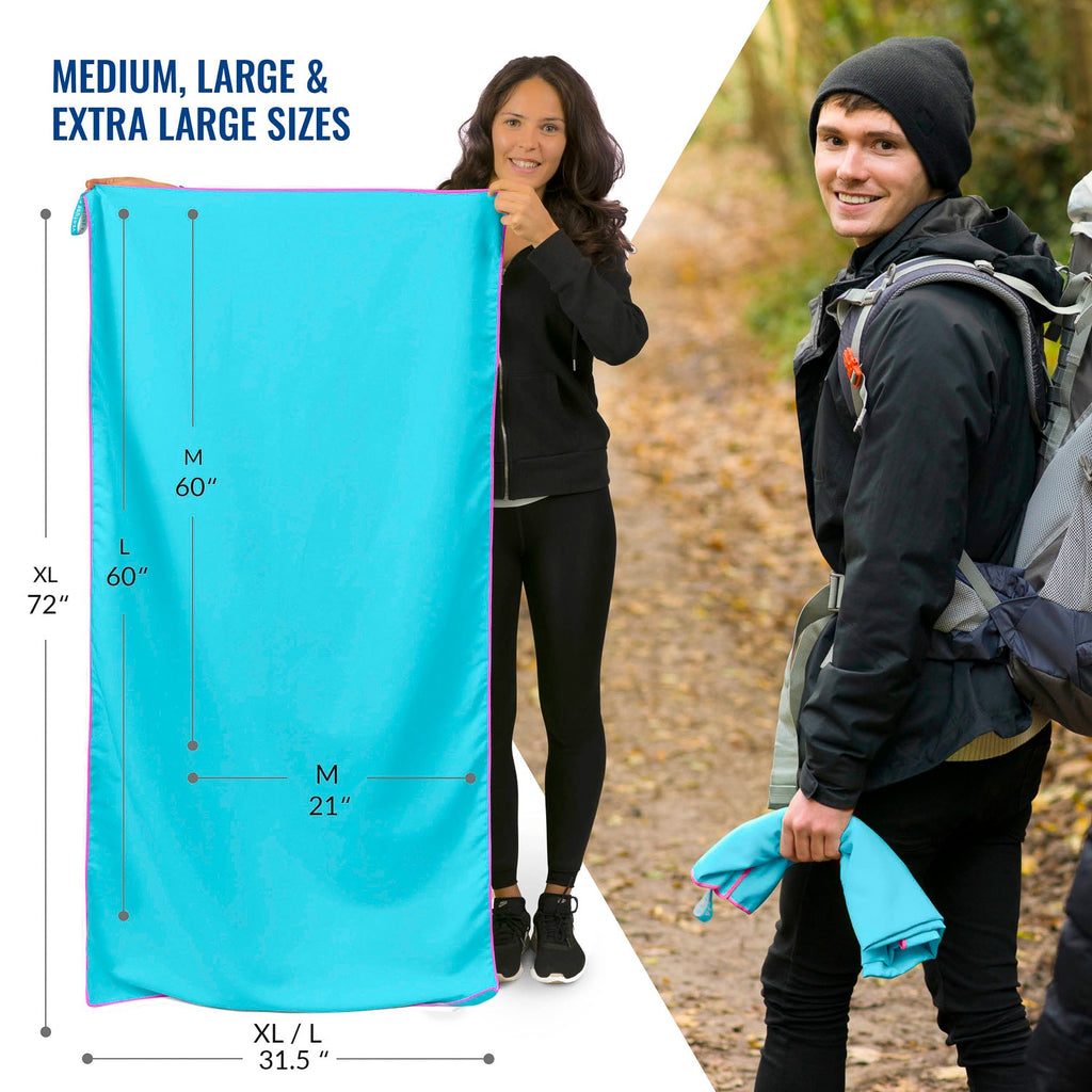 Quick Dry Microfiber Towel – Lightweight Travel & Gym Towel for College