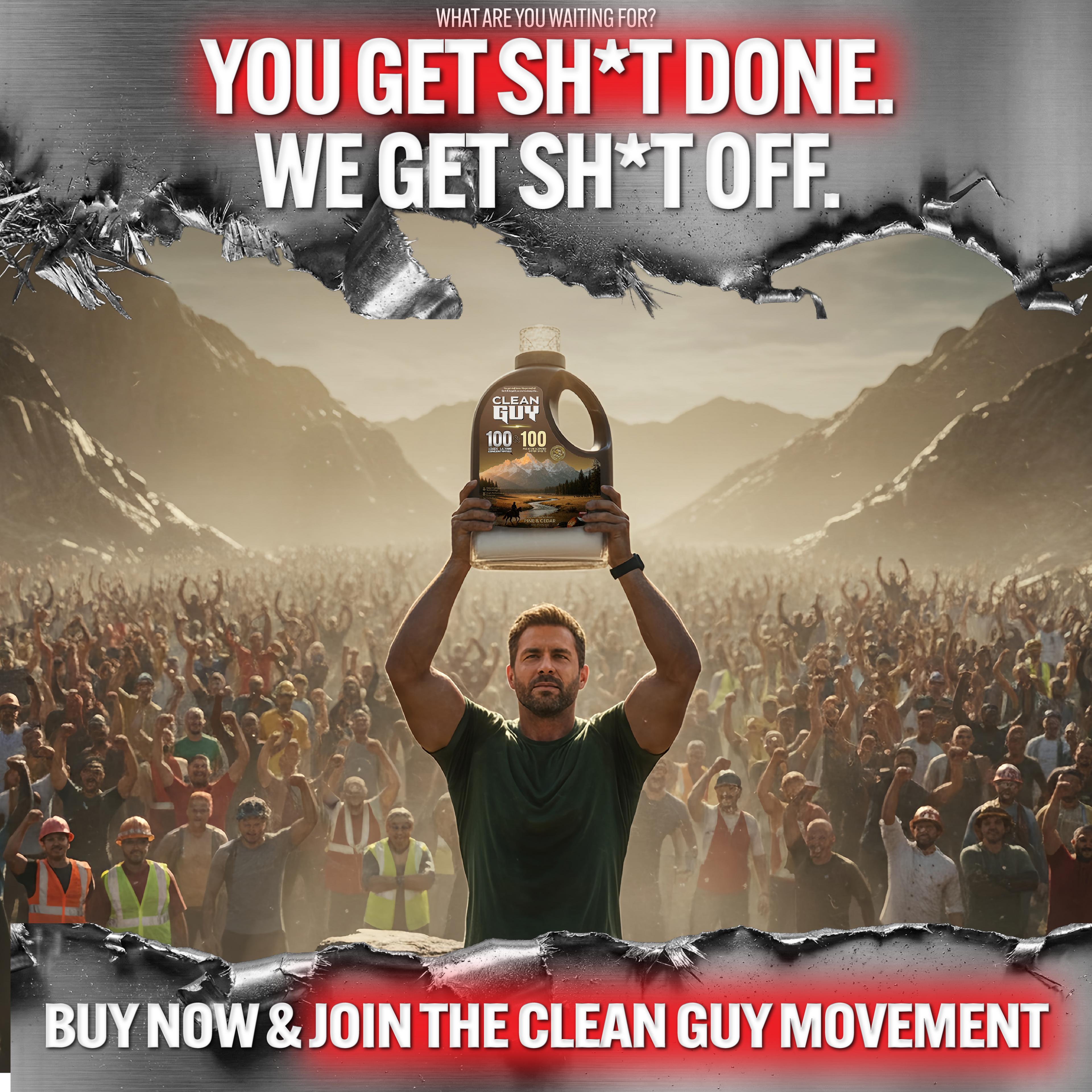 Clean Guy 2-in-1 Laundry Detergent + Dryer Sheets — Built for Athletes (100 Loads)