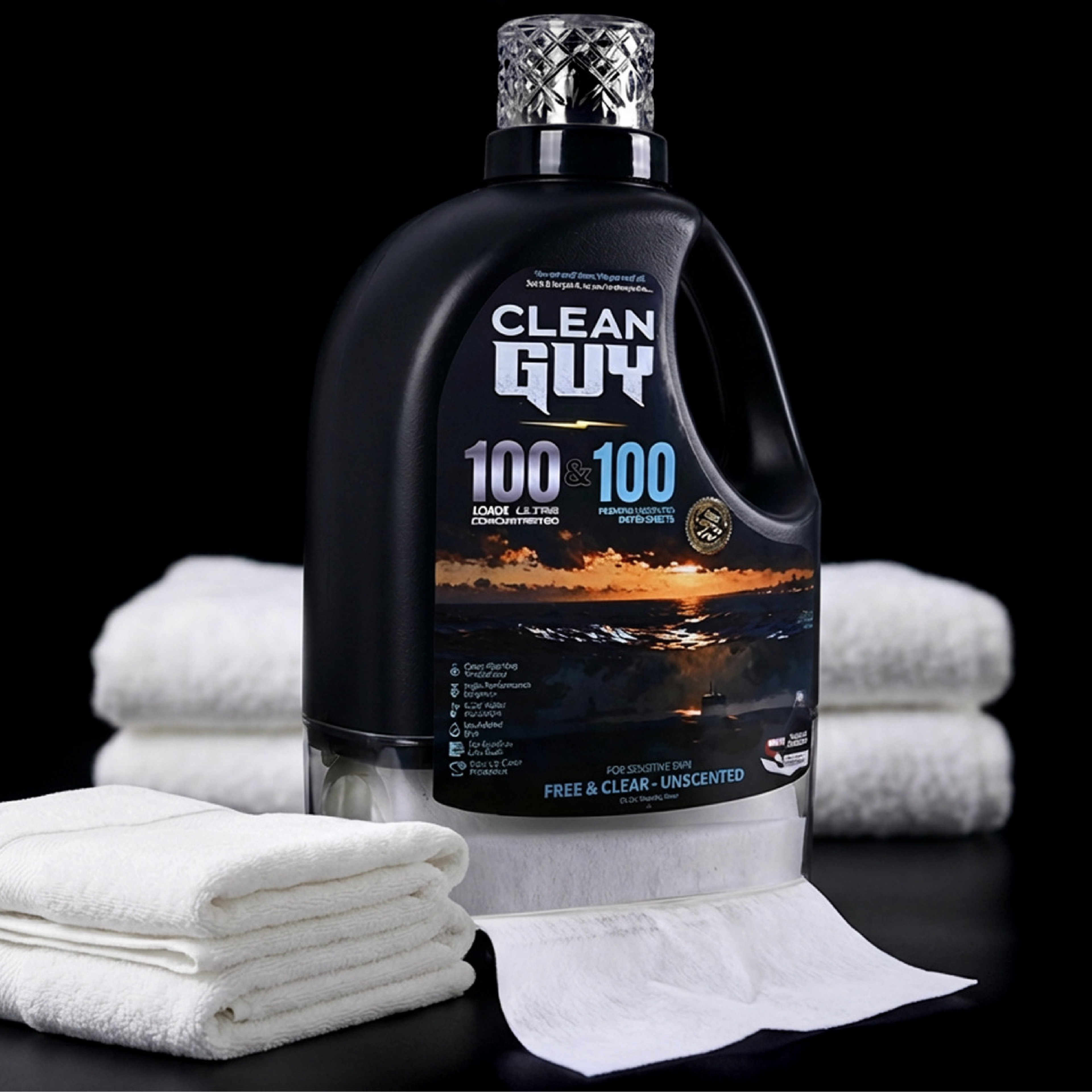 Clean Guy 2-in-1 Laundry Detergent + Dryer Sheets — Built for Athletes (100 Loads)