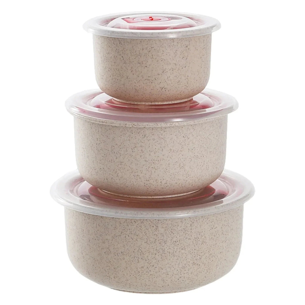 Bento Meal Prep Containers for Dorm Life — Set of 3, Microwaveable