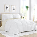 Twin XL Reversible Comforter Set – White & Cream | 2-Piece Microfiber