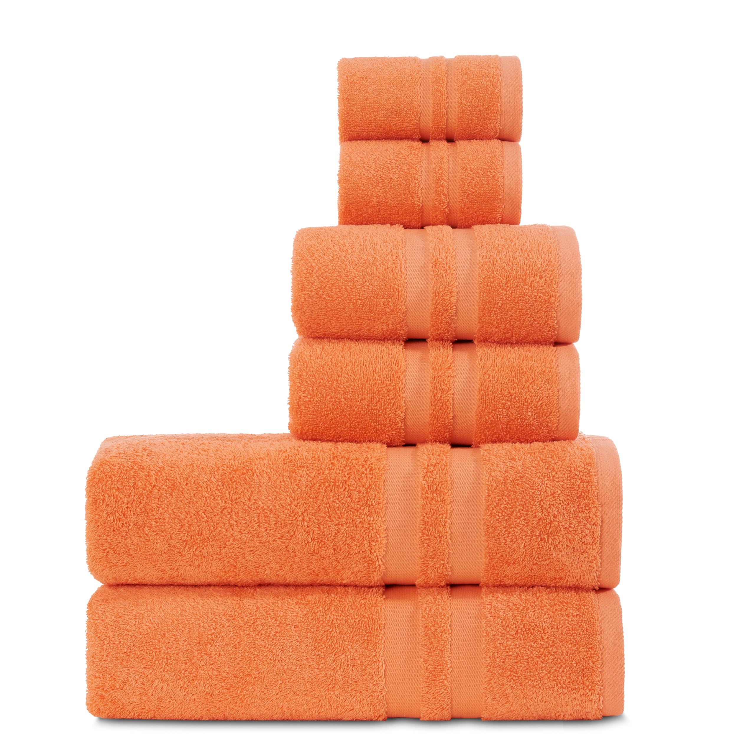 Premium 6 Piece Turkish Cotton Towel Set Malibu Peach