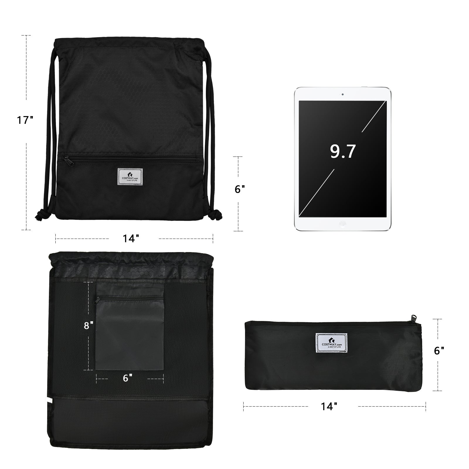 Foldable Drawstring Backpack – Lightweight College Bag for Campus & Gym
