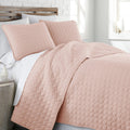 Twin XL Quilt Bedding Set with Pillow Sham Lightweight Circle Stitch Design for Dorm Rooms Pastel Pink