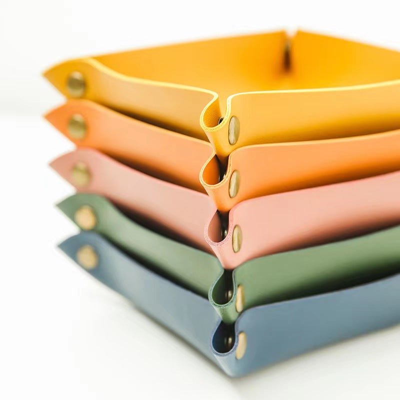 Glow Up Your Desk — PU Leather Storage Box for Dorm & Study Life