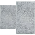 Chenille Bath Mat Set (2-Piece) Ultra-Soft, Non-Slip & Machine Washable | Light Grey