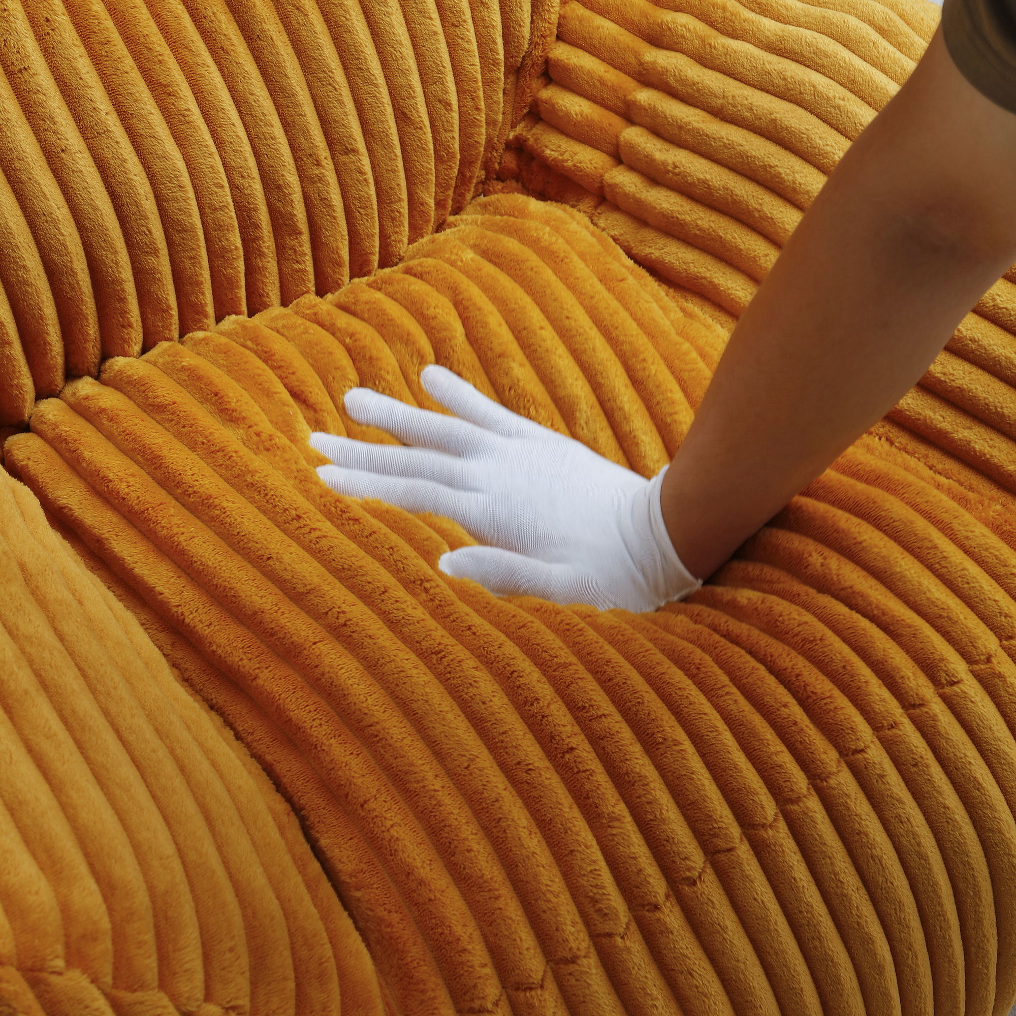 Giant Bean Bag Chair with Armrests & Footstool