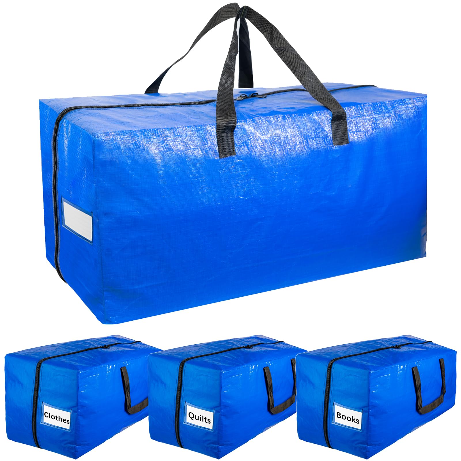 Extra Large Moving Bags — 4-Pack Heavy Duty Storage Totes for Dorm Move-In