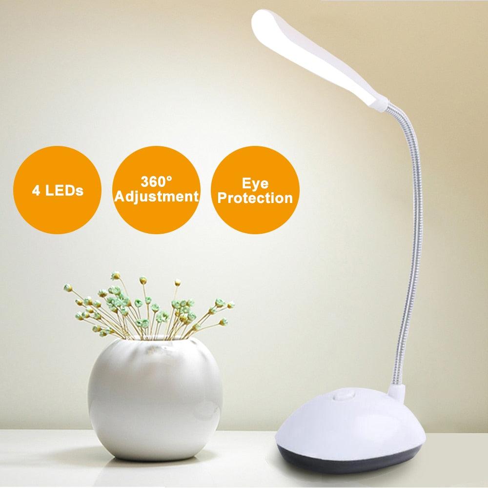 LED Desk Lamp with Adjustable Brightness & Flexible Neck