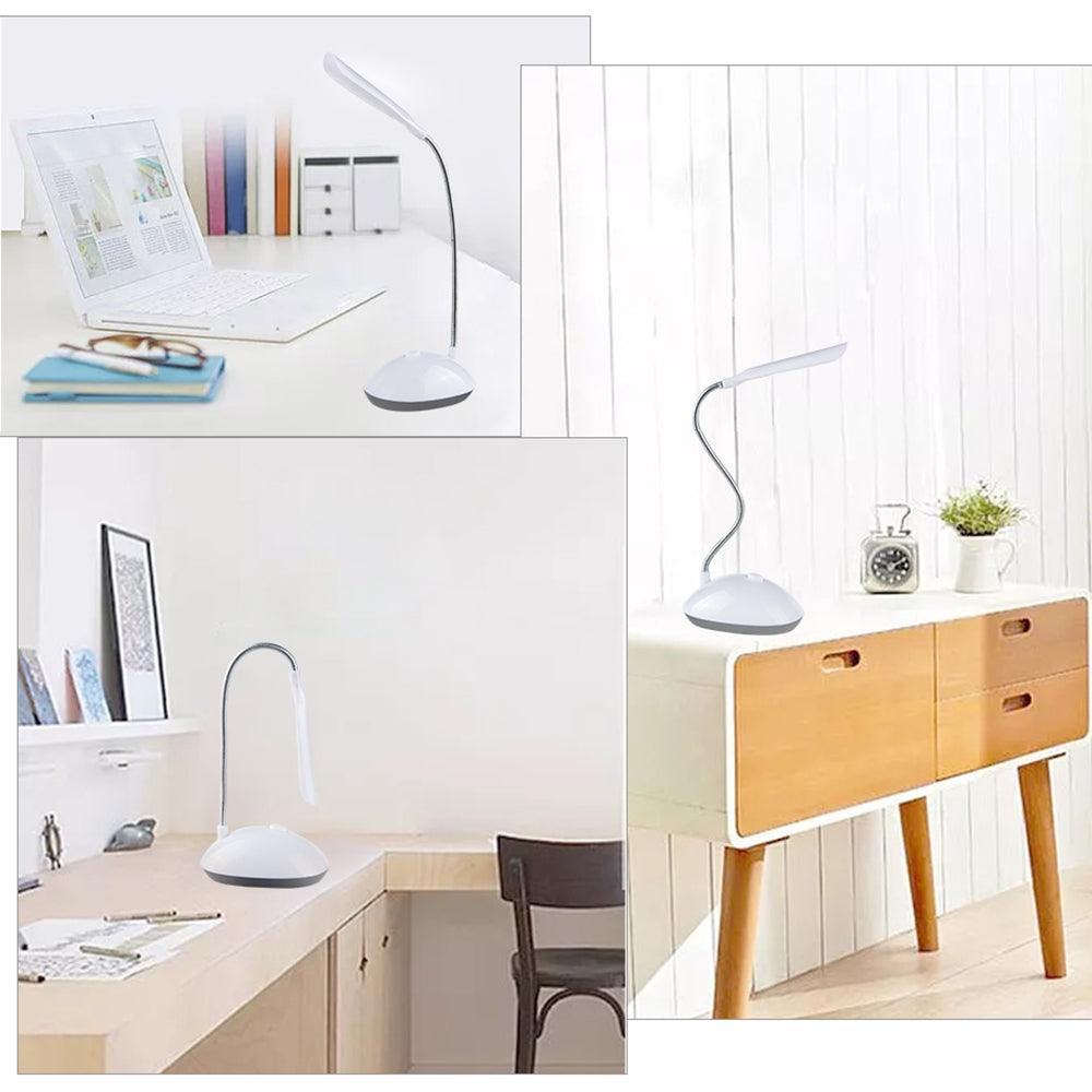 LED Desk Lamp with Adjustable Brightness & Flexible Neck