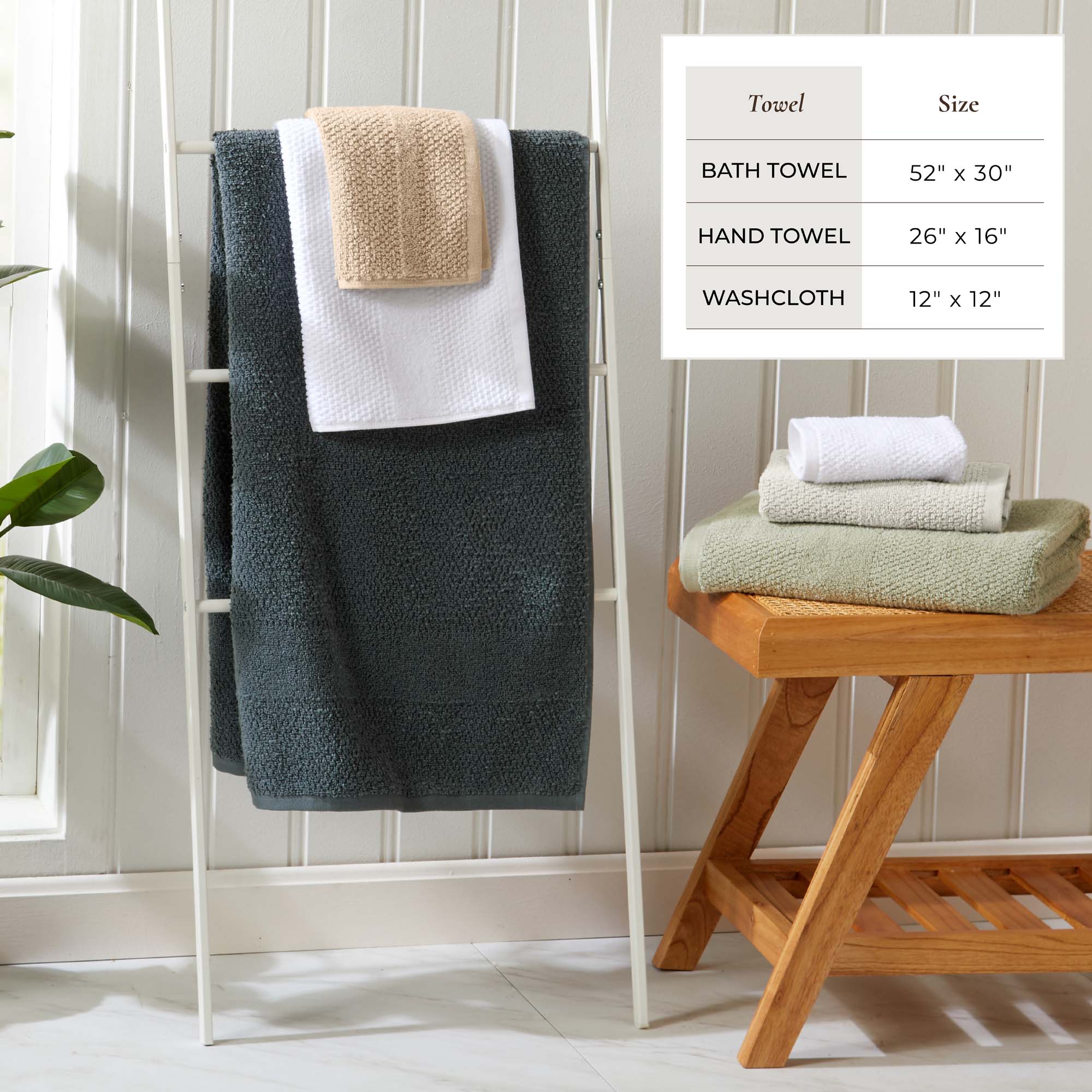 Cotton Woven Bath Towel Set